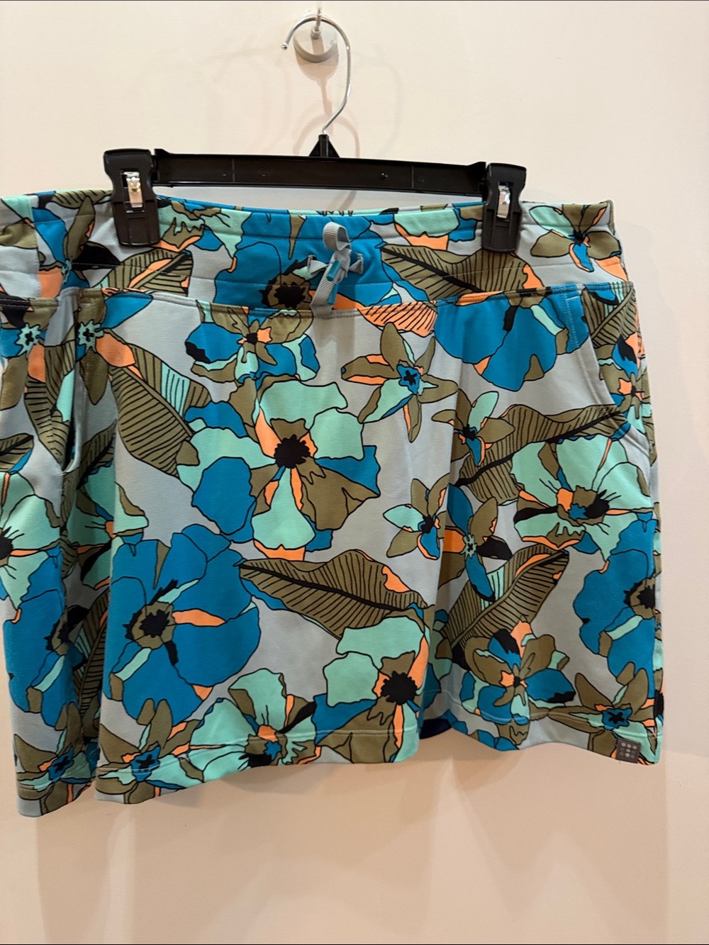 Title nine Floral A-Line Skirt in Blue and Mint XL